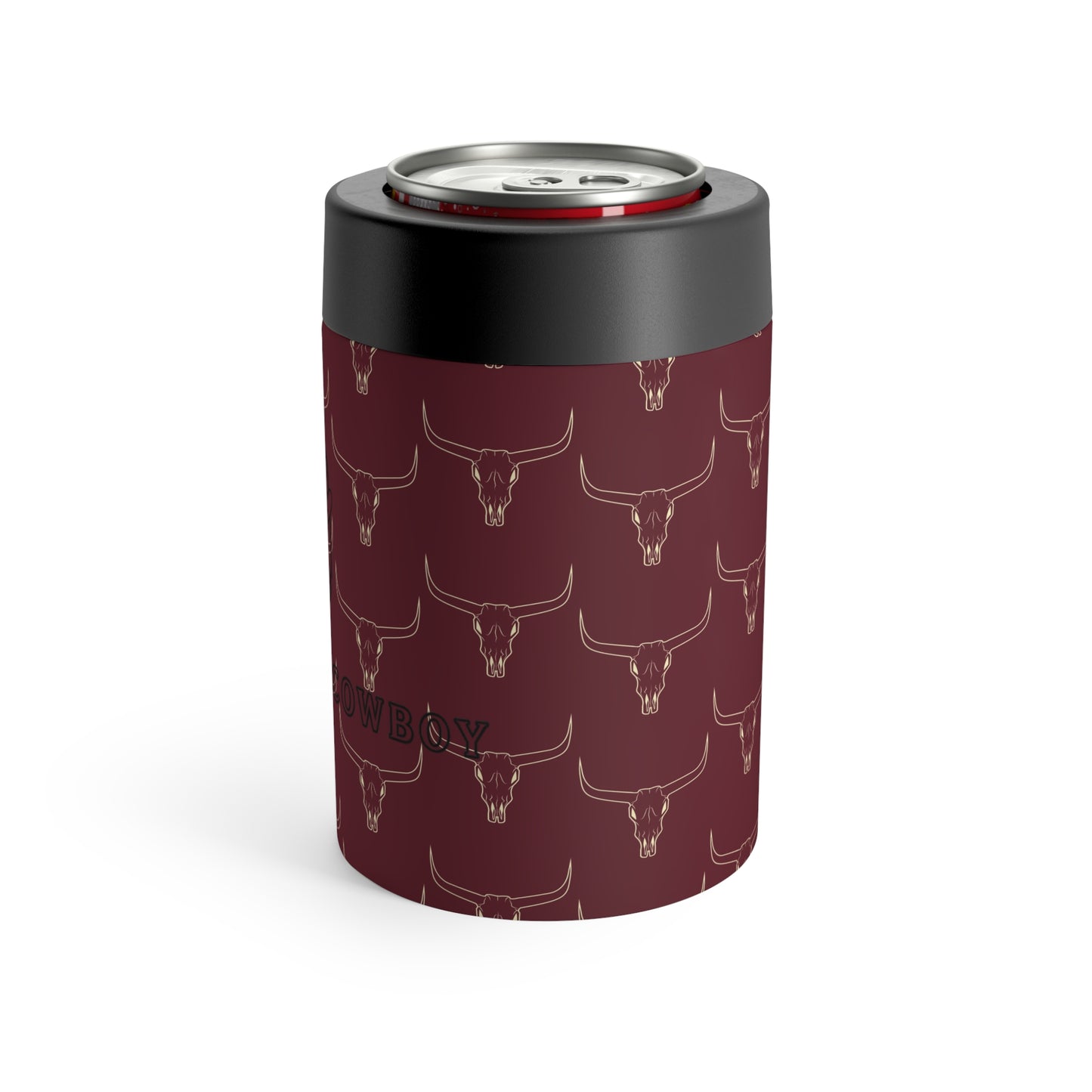 Maroon longhorn mens can koozie