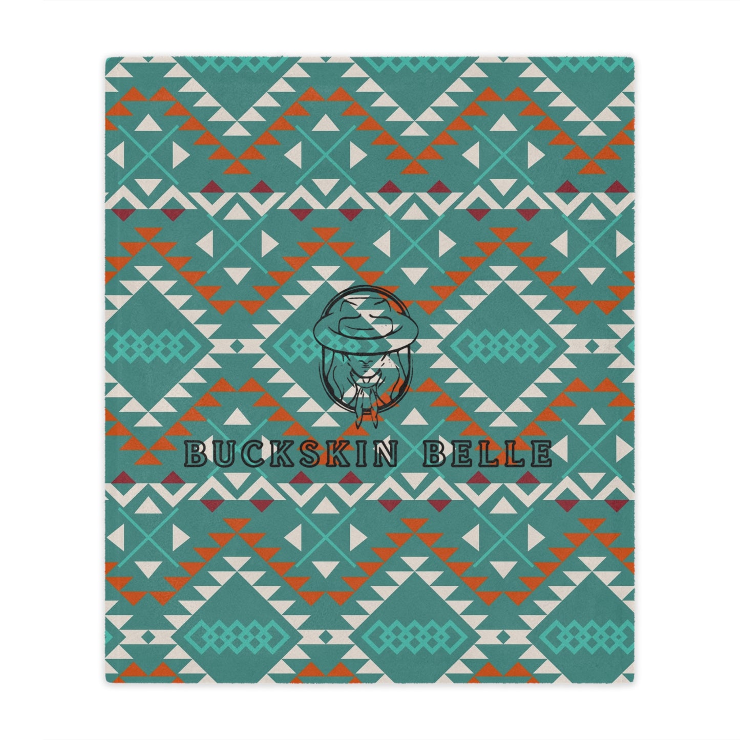 Logo Teal Aztec Minky Blanket