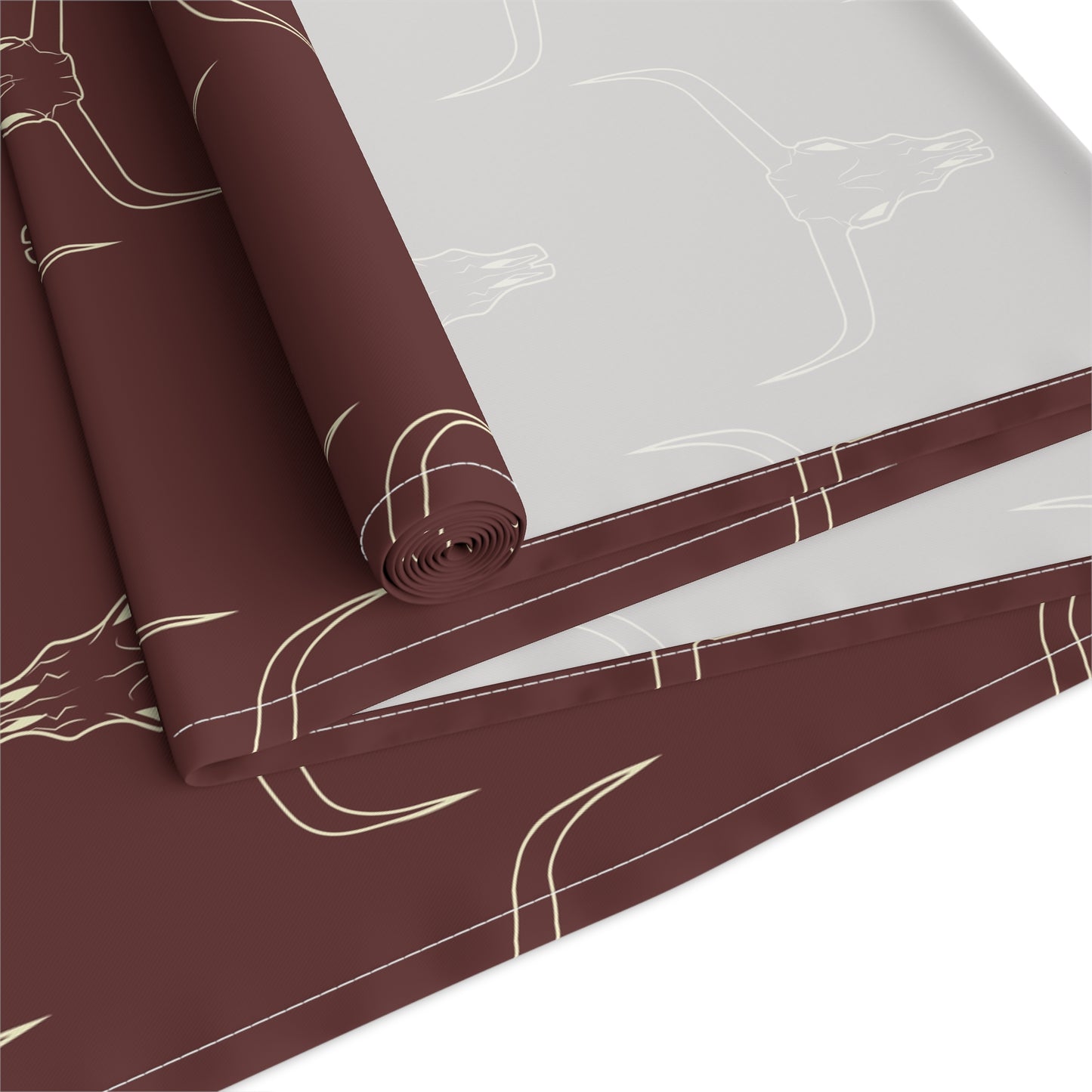 Maroon Longhorn Table Runner (Cotton, Poly)