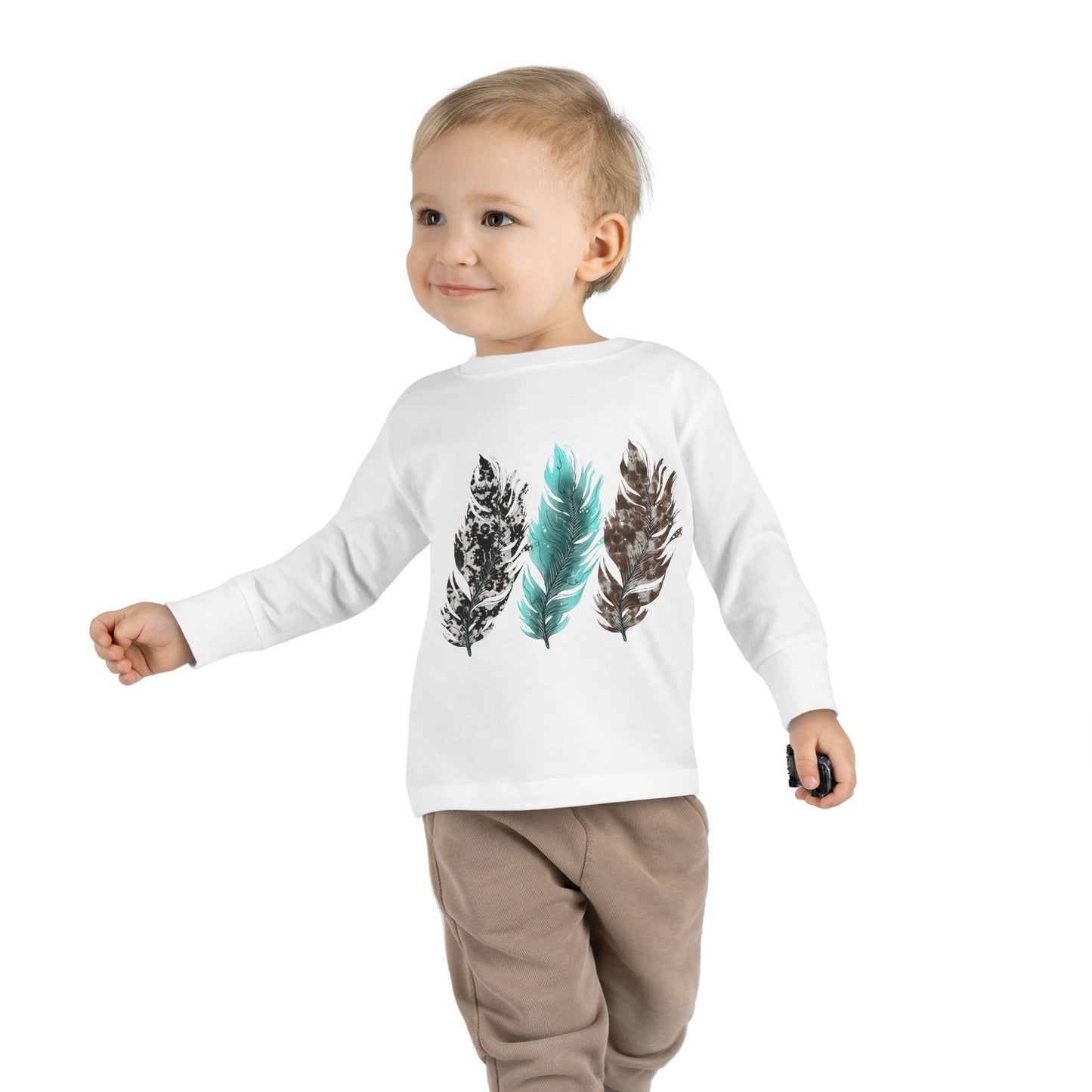 3 feather Toddler Long Sleeve Tee