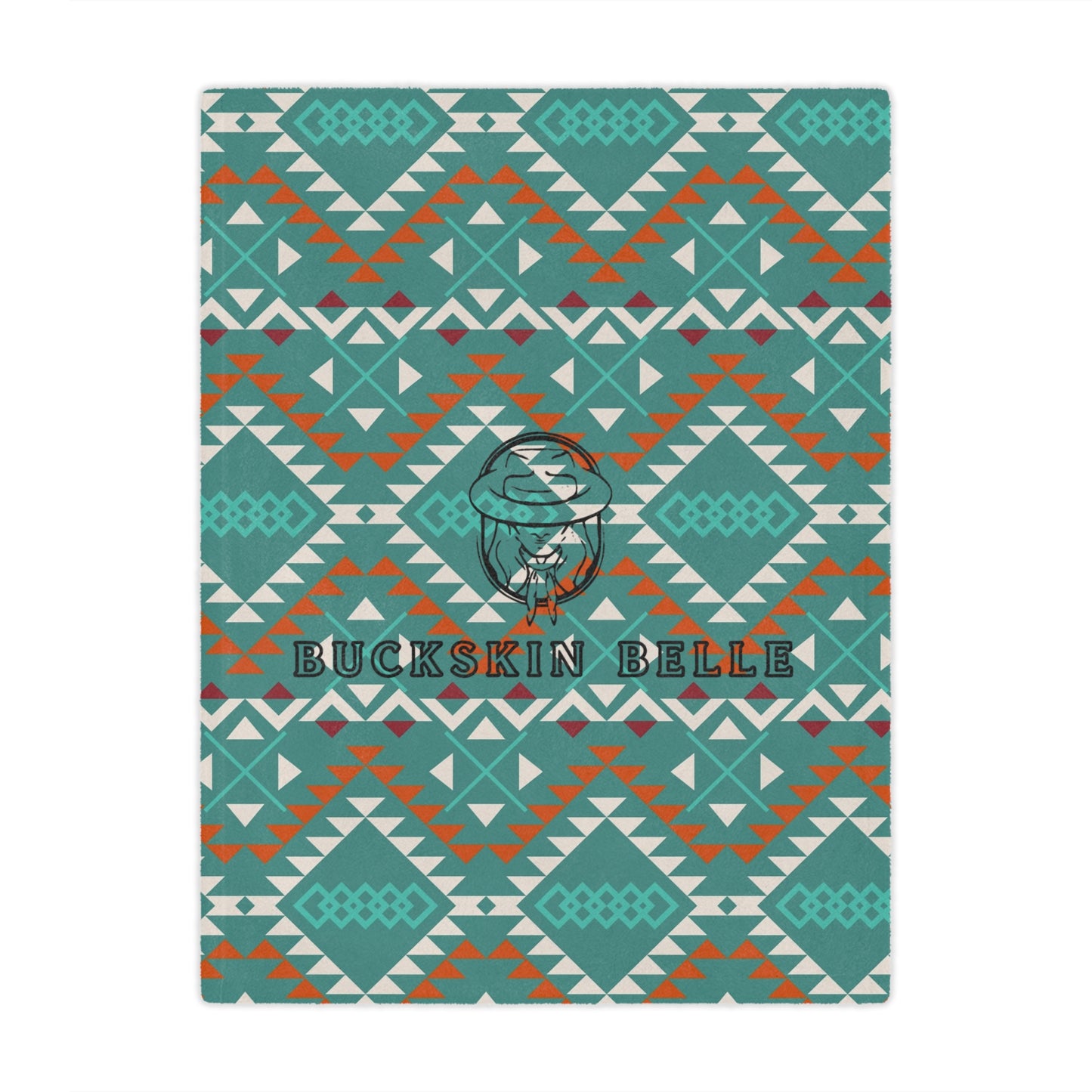 Logo Teal Aztec Minky Blanket