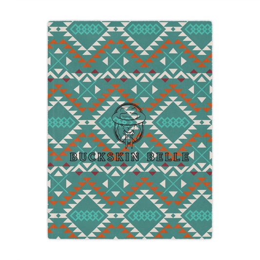 Logo Teal Aztec Minky Blanket