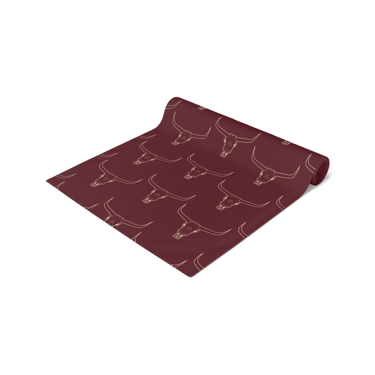 Maroon Longhorn Table Runner (Cotton, Poly)