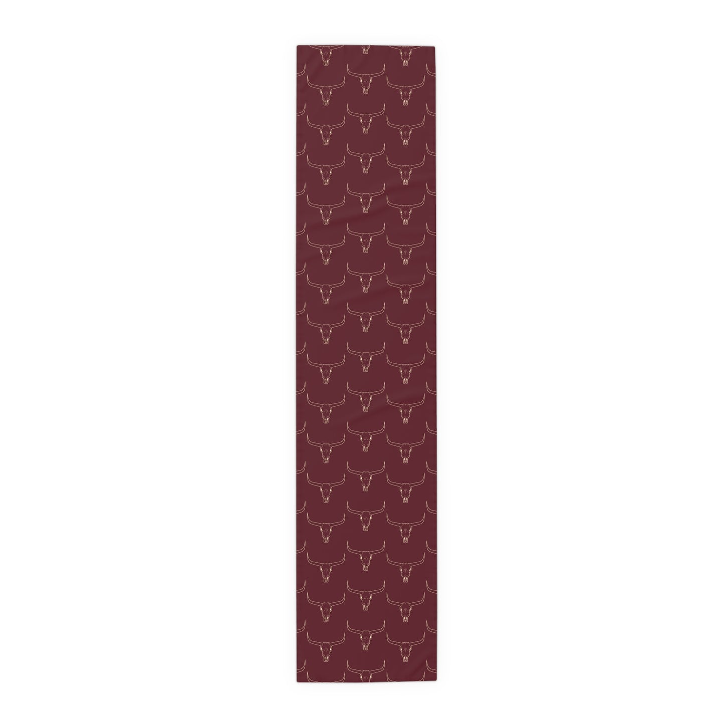 Maroon Longhorn Table Runner (Cotton, Poly)