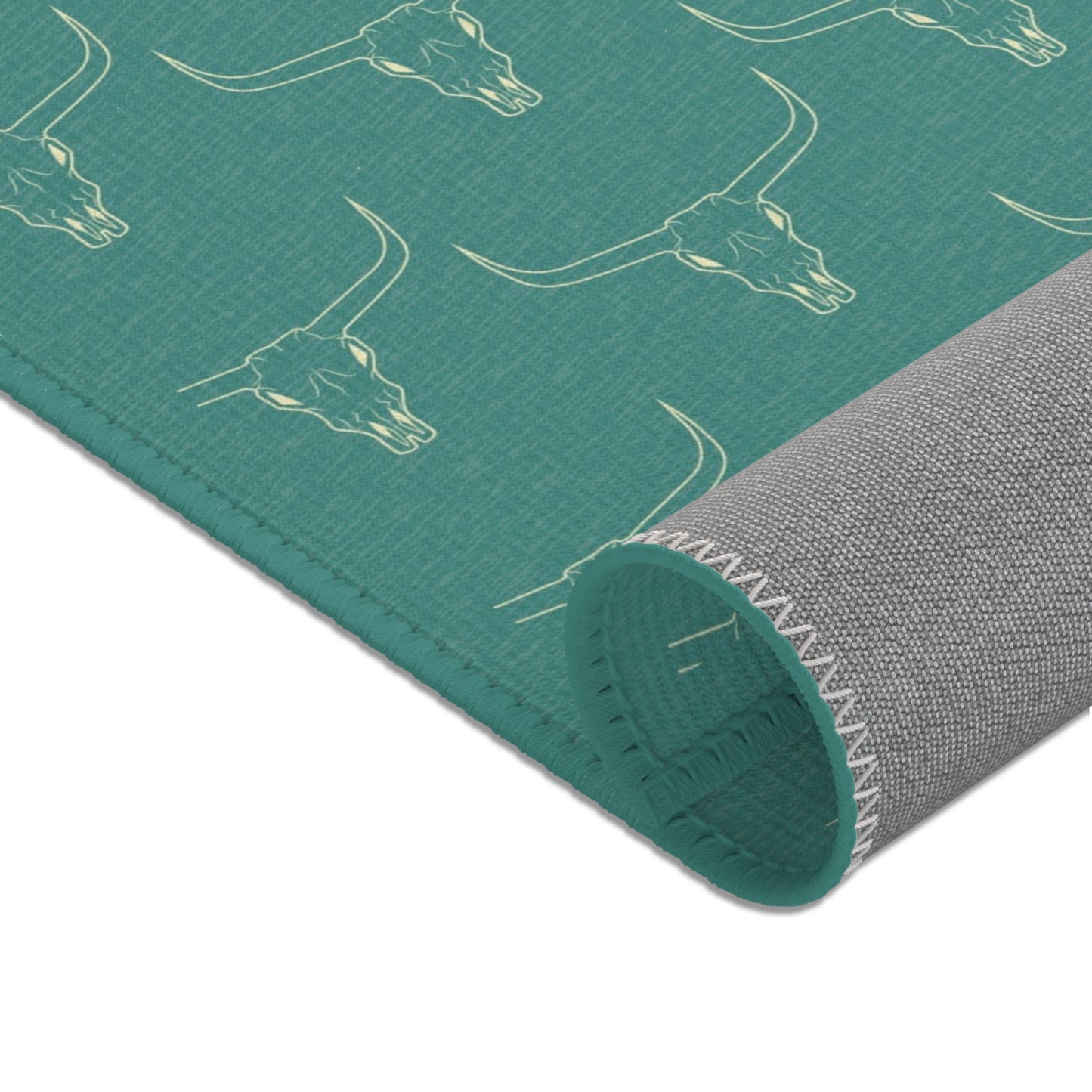 Teal Longhorn Area Rug
