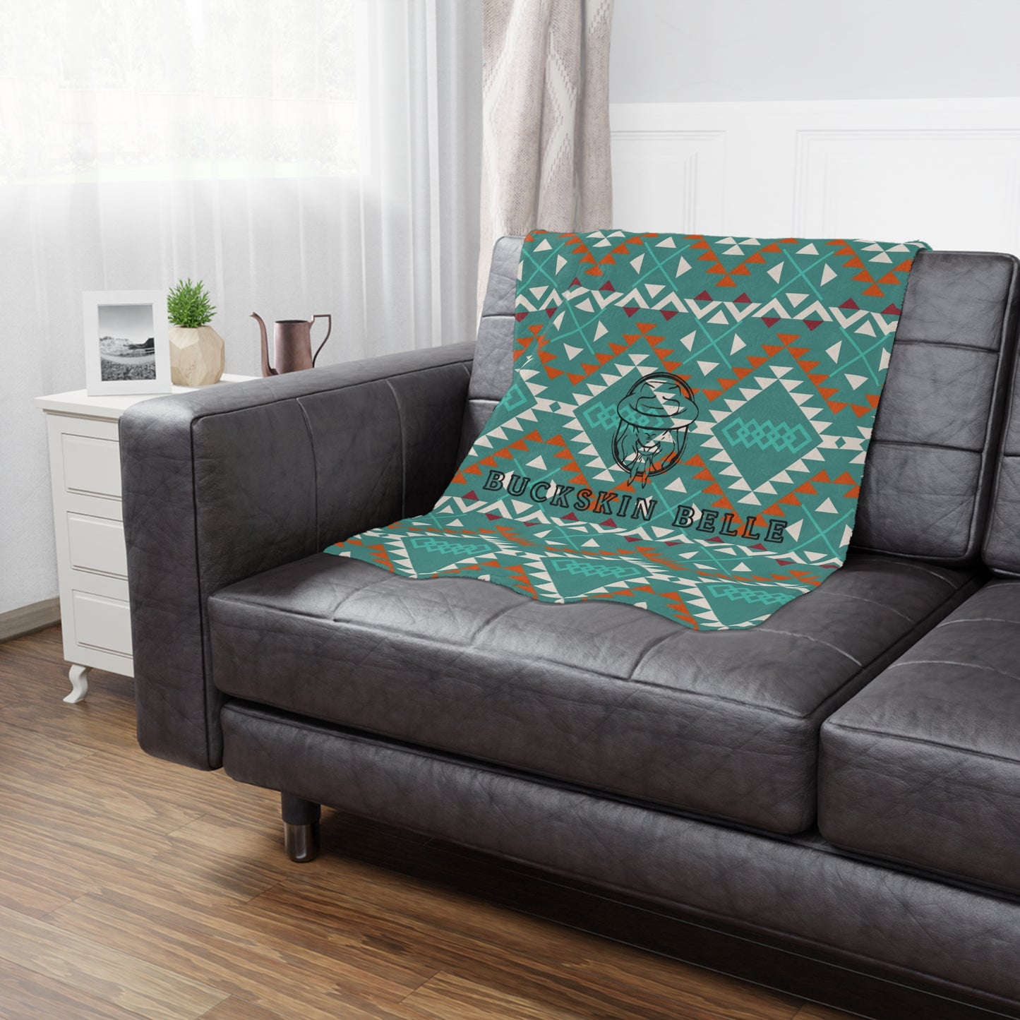 Logo Teal Aztec Minky Blanket