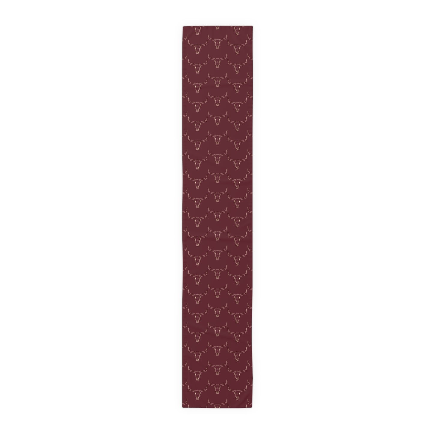 Maroon Longhorn Table Runner (Cotton, Poly)