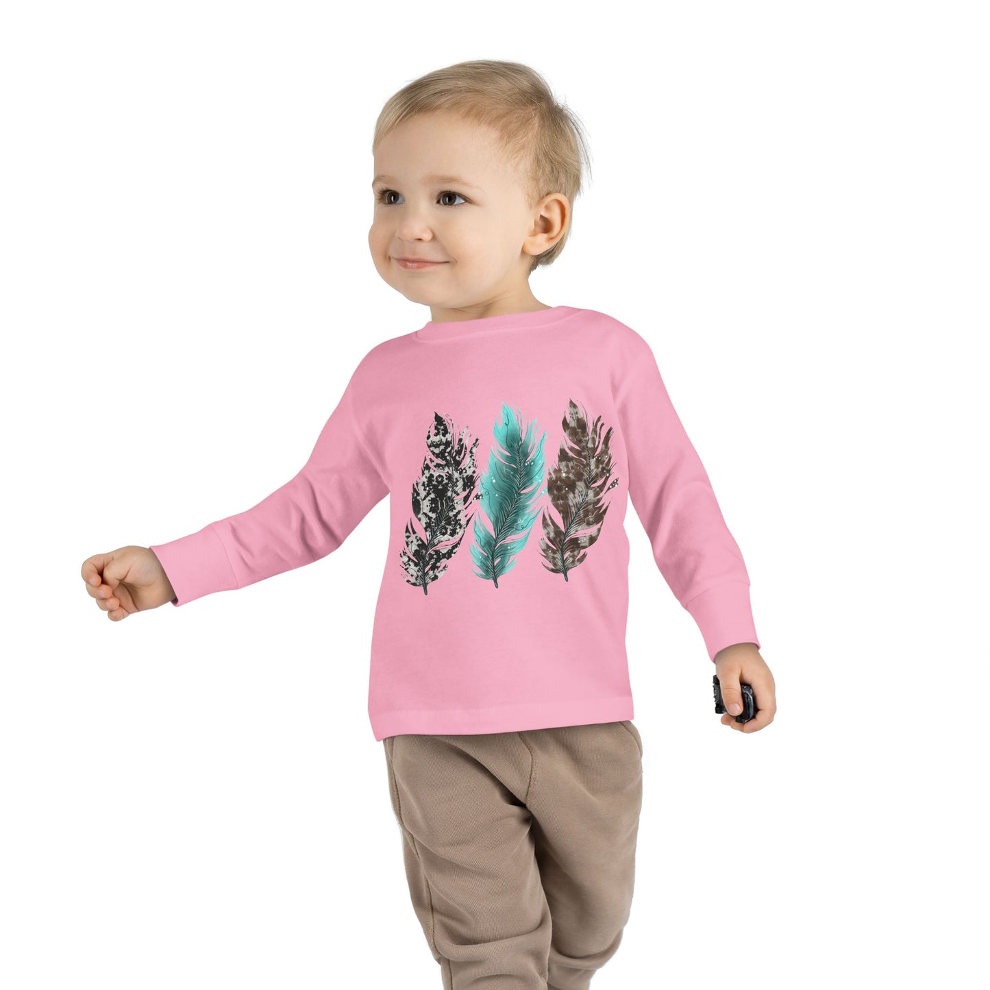 3 feather Toddler Long Sleeve Tee