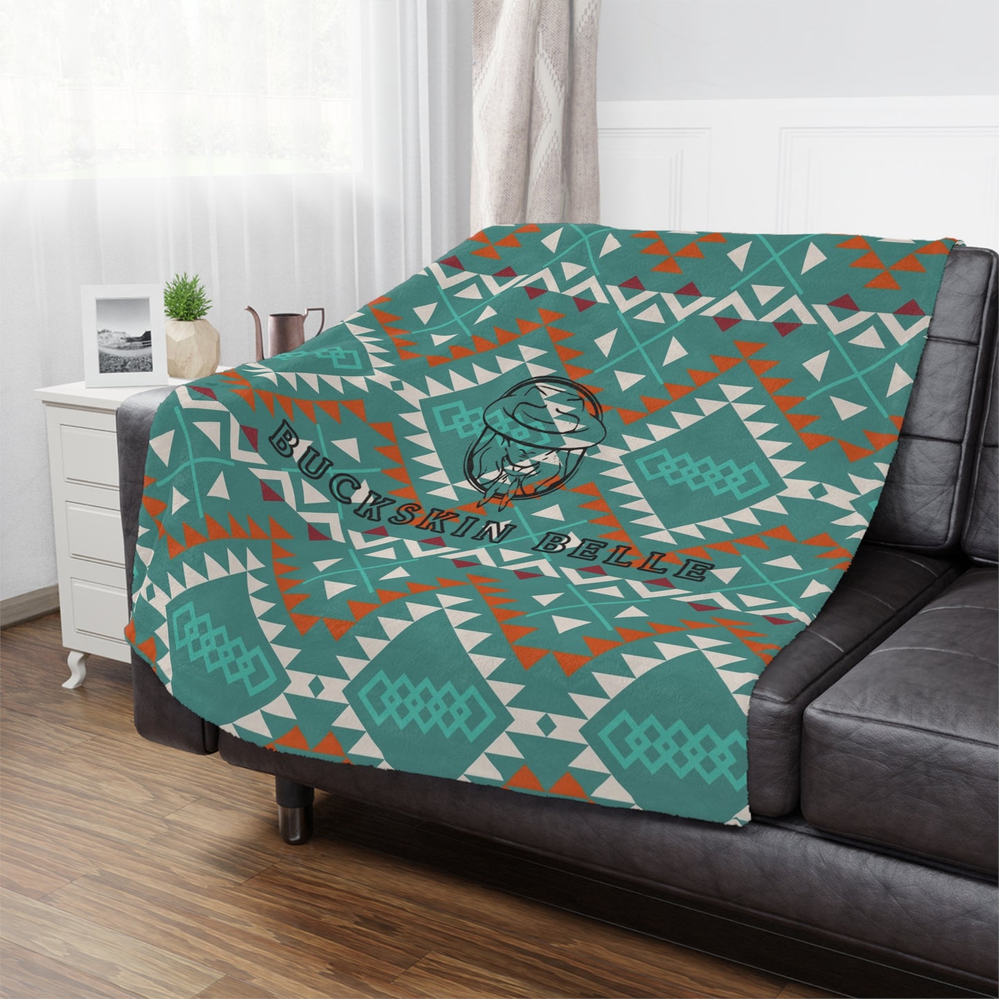 Logo Teal Aztec Minky Blanket