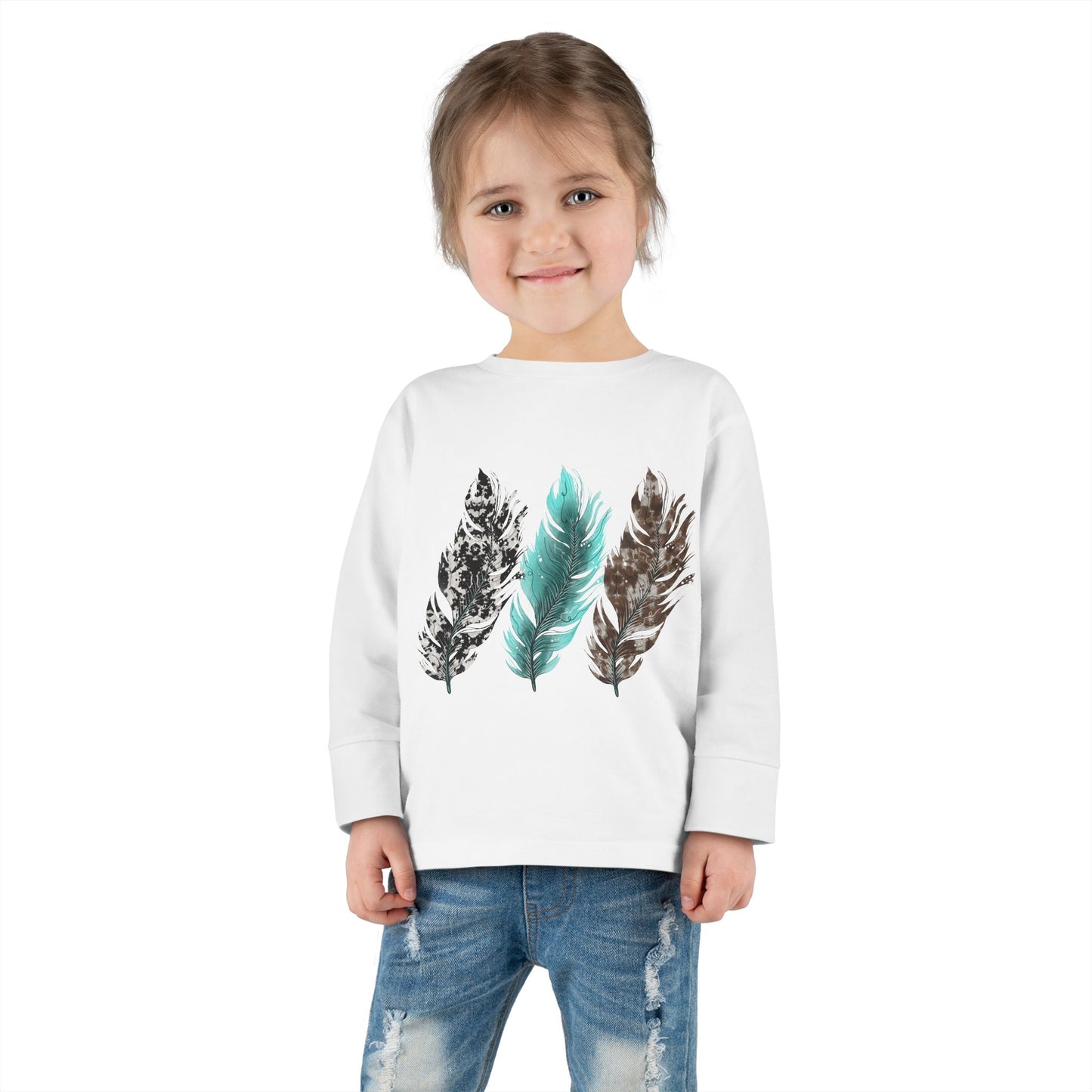3 feather Toddler Long Sleeve Tee