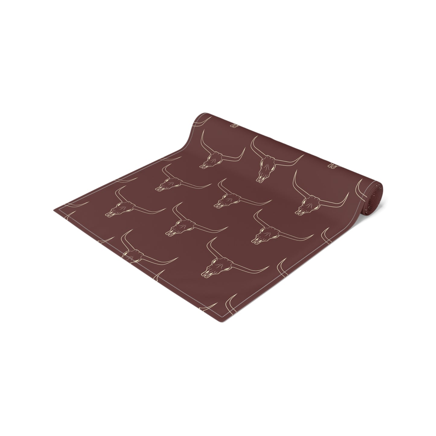 Maroon Longhorn Table Runner (Cotton, Poly)