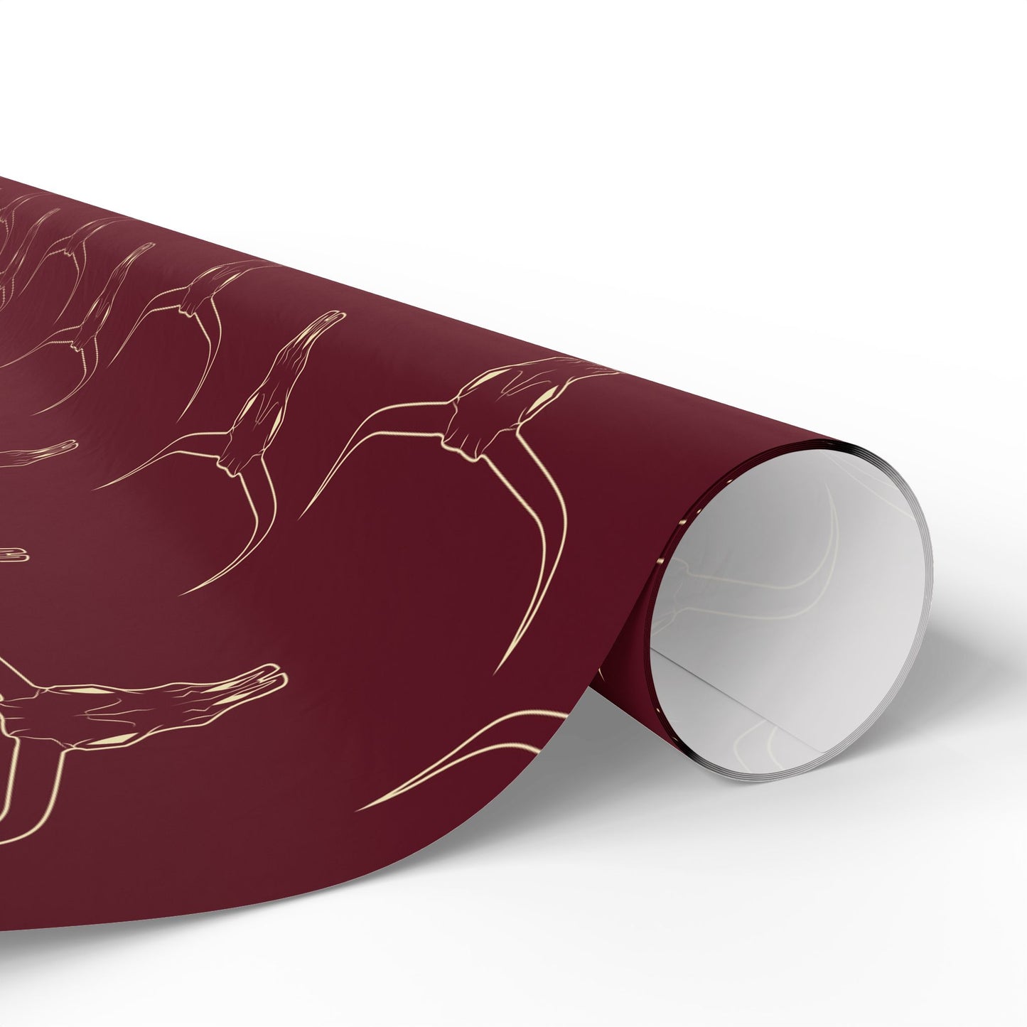 Maroon Longhorn Wrapping Paper