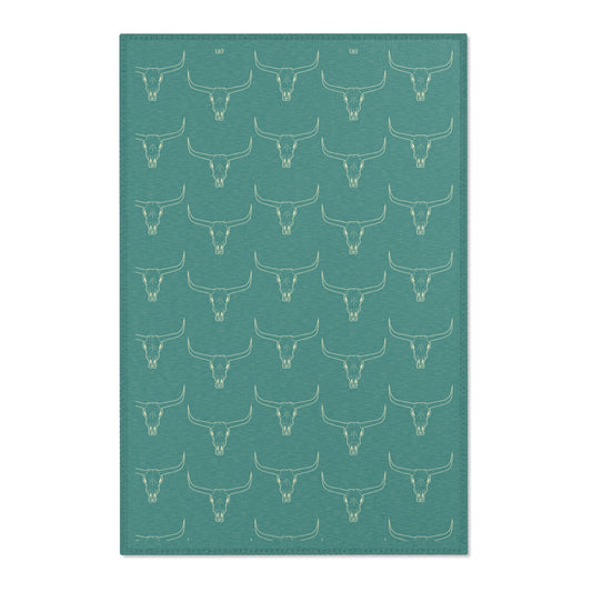 Teal Longhorn Area Rug