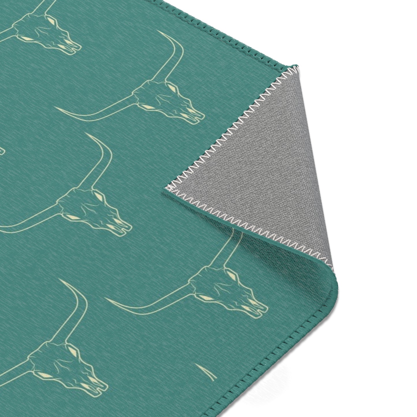 Teal Longhorn Area Rug