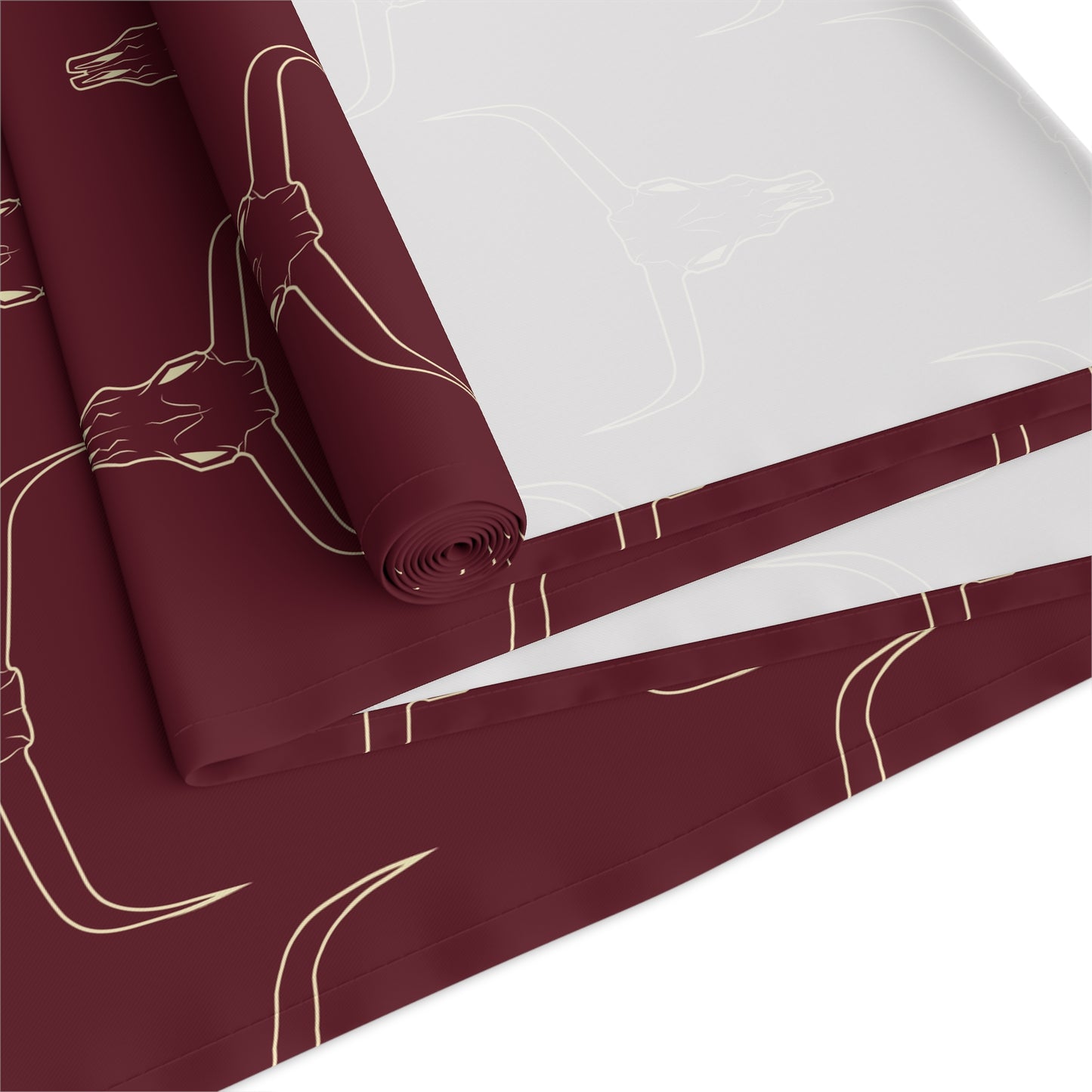 Maroon Longhorn Table Runner (Cotton, Poly)