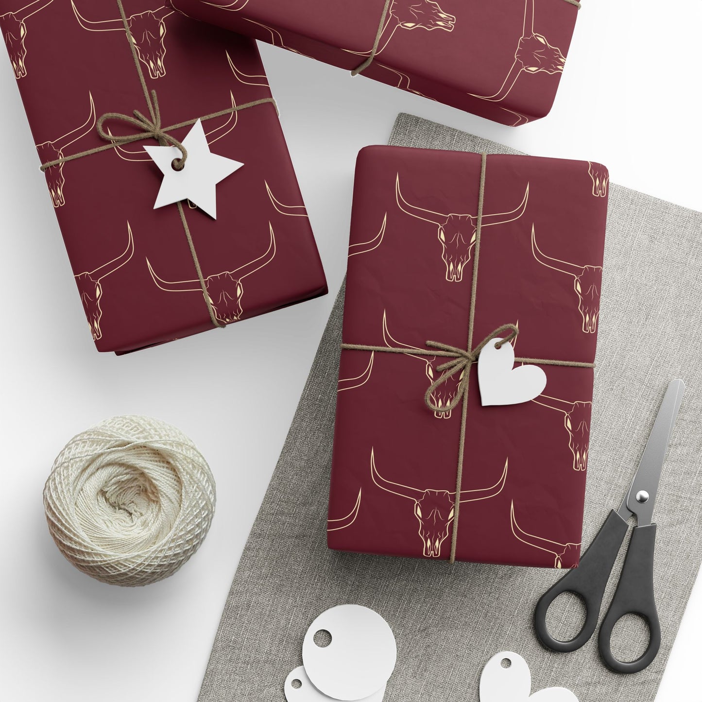 Maroon Longhorn Wrapping Paper