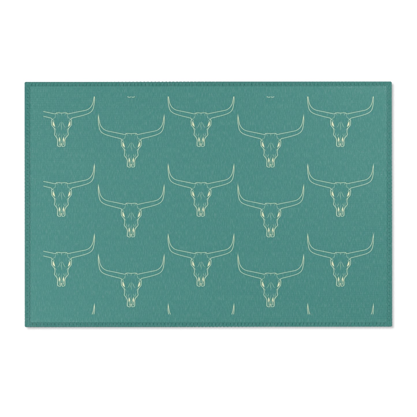 Teal Longhorn Area Rug