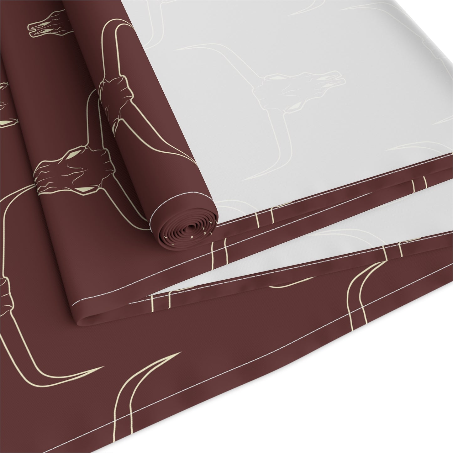Maroon Longhorn Table Runner (Cotton, Poly)