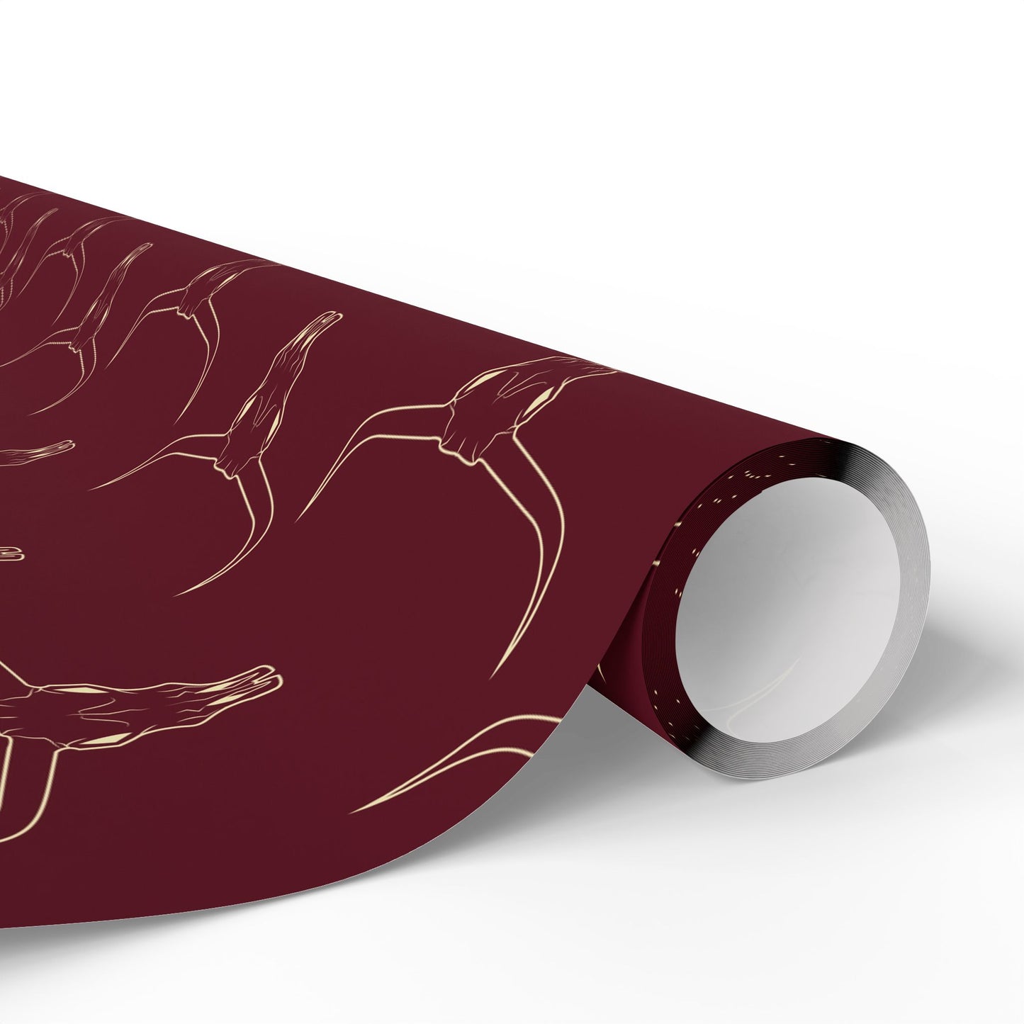 Maroon Longhorn Wrapping Paper