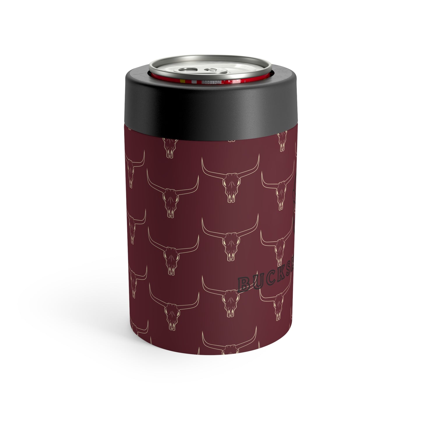 Maroon longhorn mens can koozie