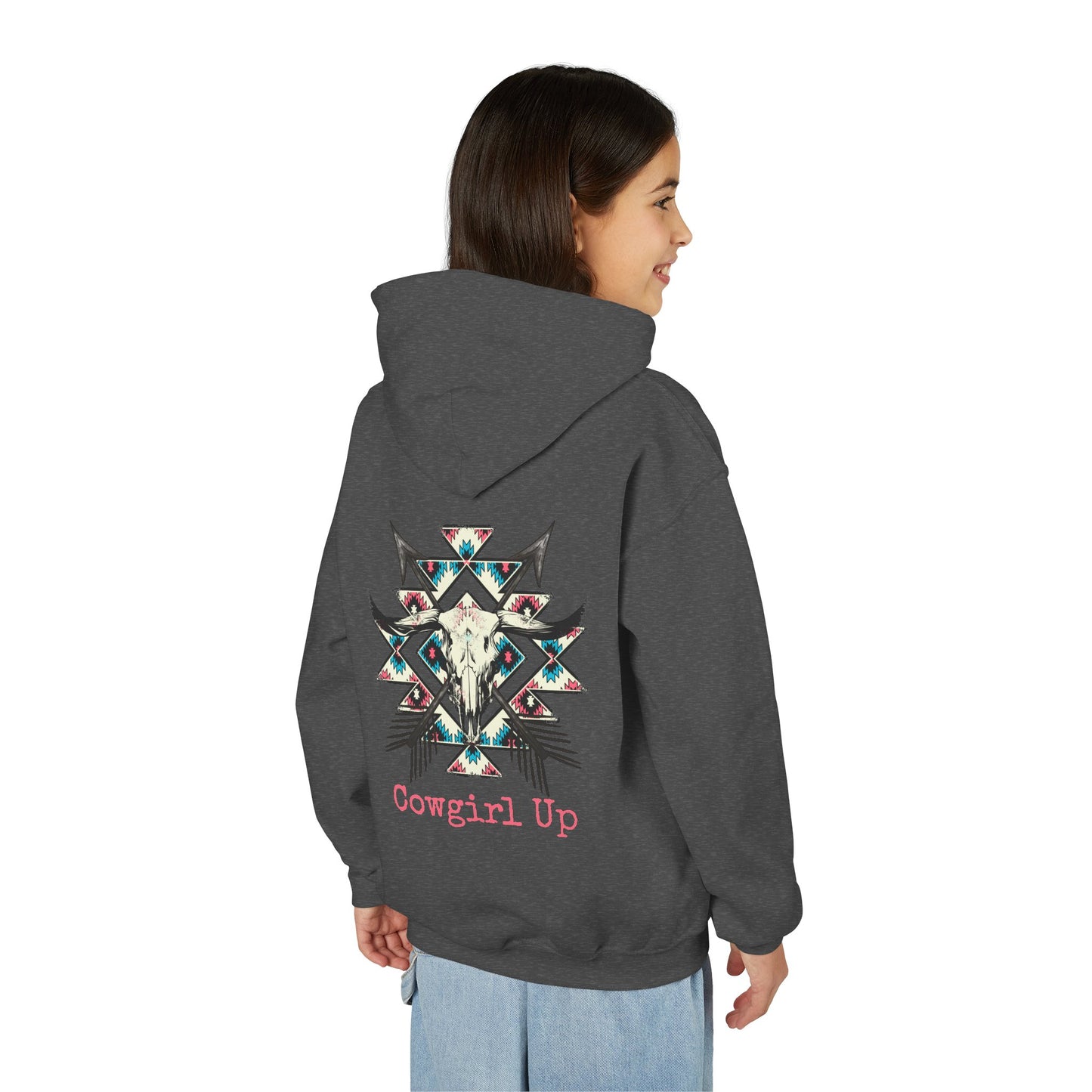 Girls Aztec Cowgirl Up Hoodie