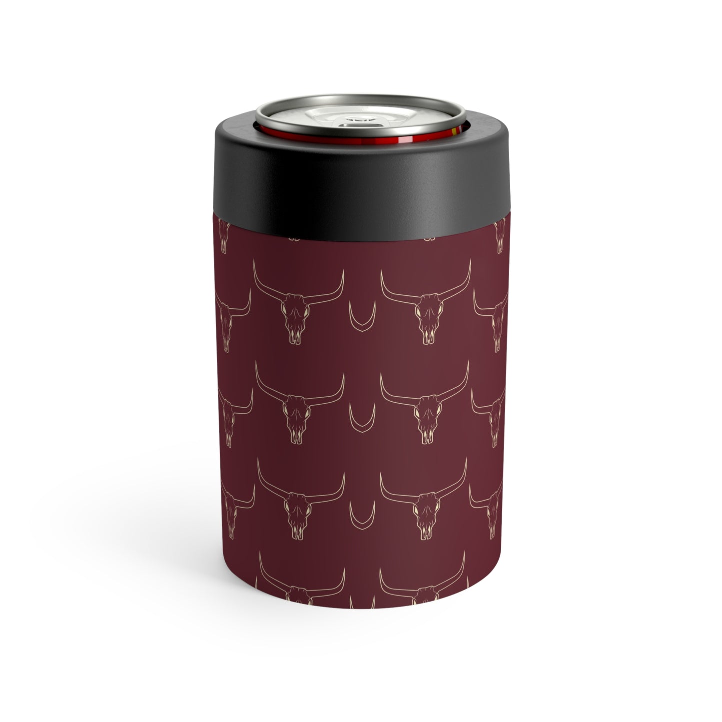 Maroon longhorn mens can koozie