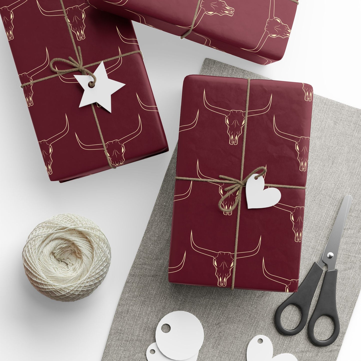 Maroon Longhorn Wrapping Paper